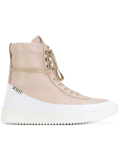 Newams Hi-top Lace Up Sneakers - Neutrals