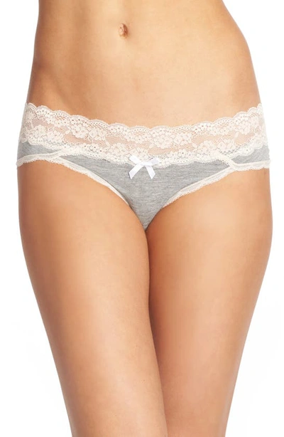 Honeydew Intimates Ahna Hipster Trouseries In Heather Grey/seashell
