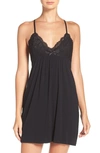 Pj Salvage Lace Racerback Jersey Chemise In Black