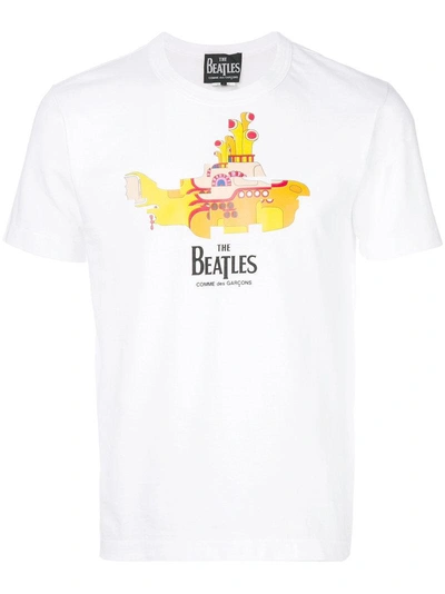 Comme Des Garçons The Beatles Print T-shirt In White