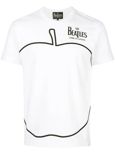 Comme Des Garçons T-shirt Mit Apfel-print In White