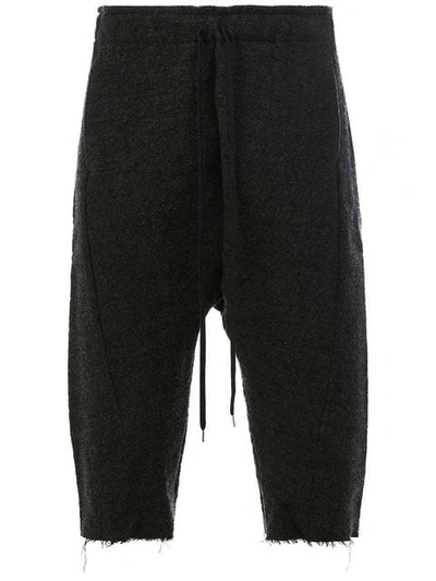 Individual Sentiments Drawstring Cropped Trousers In Black