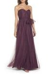 Jenny Yoo Annabelle Convertible Tulle Column Dress In Onyx