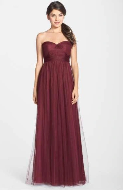 Jenny Yoo Annabelle Convertible Tulle Column Dress In Raisin