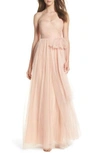 Jenny Yoo Annabelle Convertible Tulle Column Dress In Cameo Pink