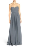 Jenny Yoo Mira Convertible Strapless Chiffon Gown In Mineral