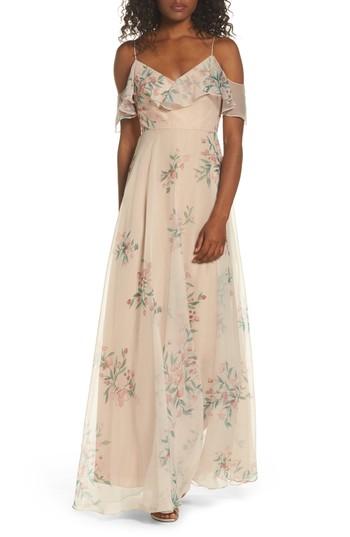jenny yoo mila cold shoulder gown