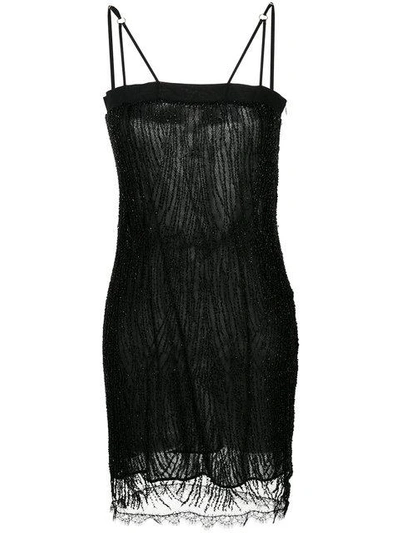 Yes Master Bead Embellished Slip Dress - Black