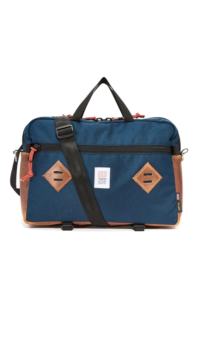 Topo Designs Mountain Briefcase In Navy/brown