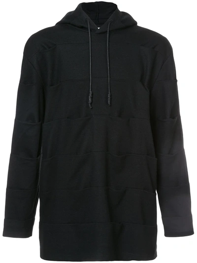 Private Stock Pin Tuck Panelled Hoodie In Black