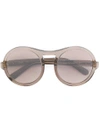 Chloé Round Frame Sunglasses In Neutrals