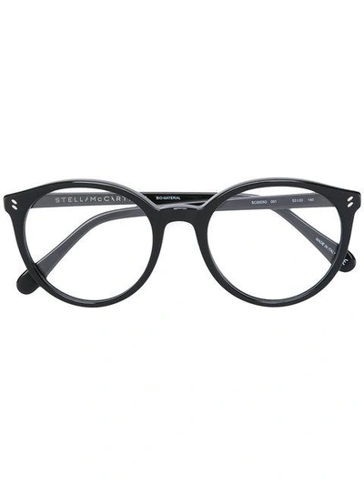 Stella Mccartney Eyewear Keyhole Round Frame Glasses - Black