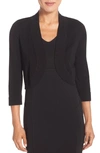 Eliza J Open-front Cropped Cardigan In Black