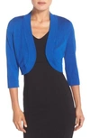 Eliza J Open-front Cropped Cardigan In Cobalt