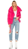 Bacon Cropped Puffer Jacket In Magentafuxia