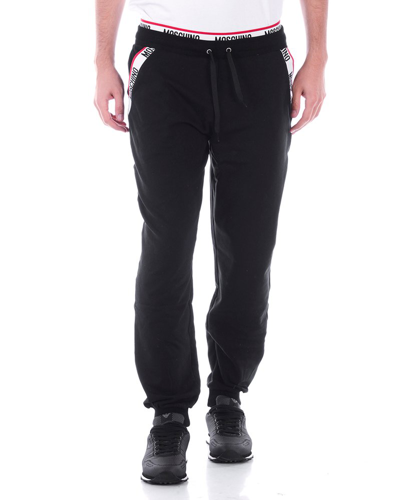 Moschino Logo-waistband Trousers In Schwarz