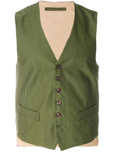 Fortela Tailored Waistcoat In Green
