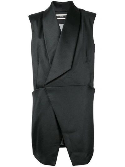 A New Cross Four Pocket Double Breasted Vest - Black