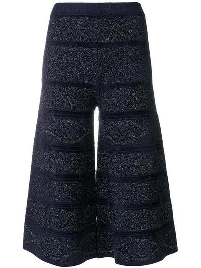 D-exterior Knitted Culottes In Blue