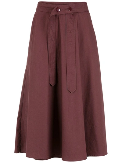 Alcaçuz High-waisted Midi Skirt In Brown