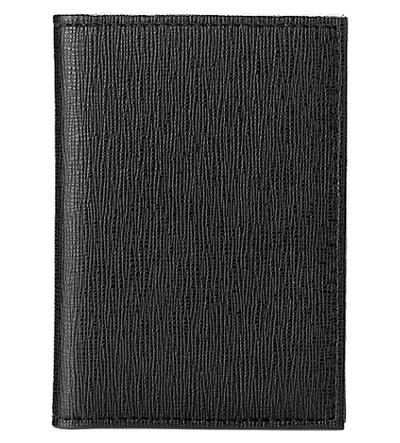 Aspinal Of London Double-fold Saffiano Leather Card Case In Black