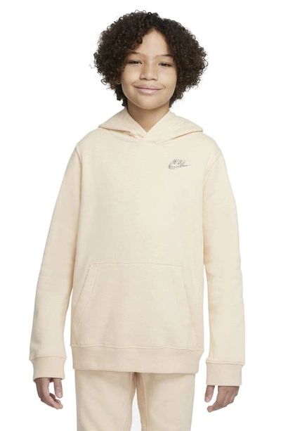 Nike Kids' Sportswear Bk Fleece Hoodie In White Onyx/ White