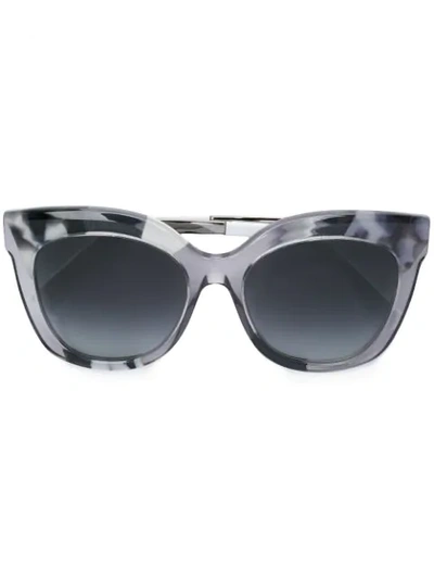 Fendi Clear Frame Sunglasses In Grey
