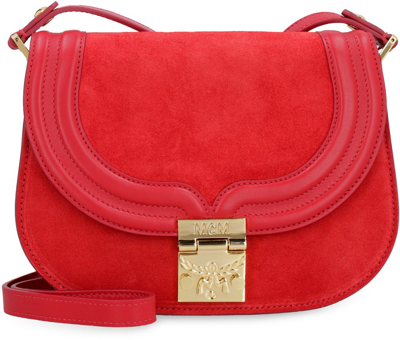 Mcm Trisha Foldover Top Shoulder Bag In Red