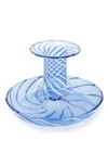 Hay Flare Stripe Candle Holder In Blue