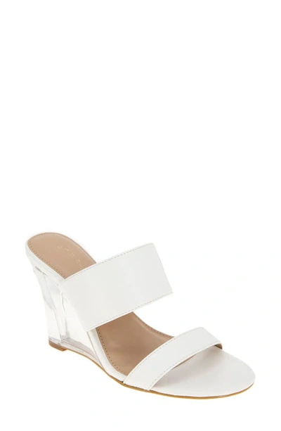 Bcbg Walina Lucite Wedge Sandal In Bright White