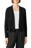 Eileen Fisher Ribbed Organic Linen & Cotton Cardigan In Black