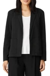 Eileen Fisher Organic Cotton Blend Blazer In Black