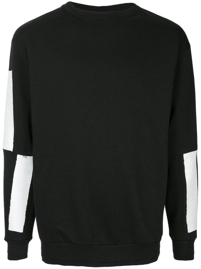 Icosae Graphic Sleeves Sweater In Black