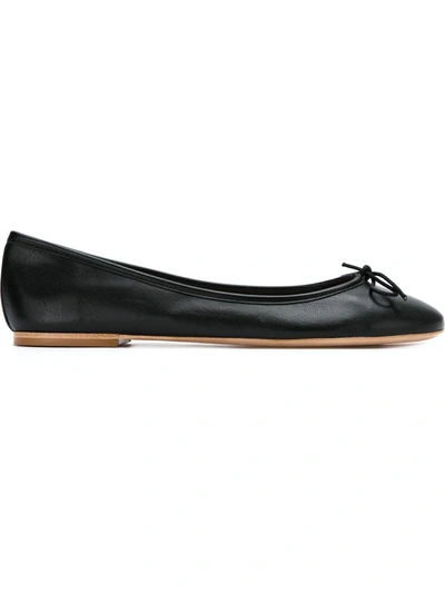 Sarah Chofakian Leather Ballerinas In Black