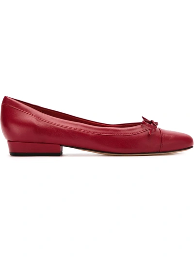 Sarah Chofakian Leather Ballerinas In Red