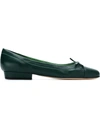 Sarah Chofakian Bow Detail Ballerinas In Green