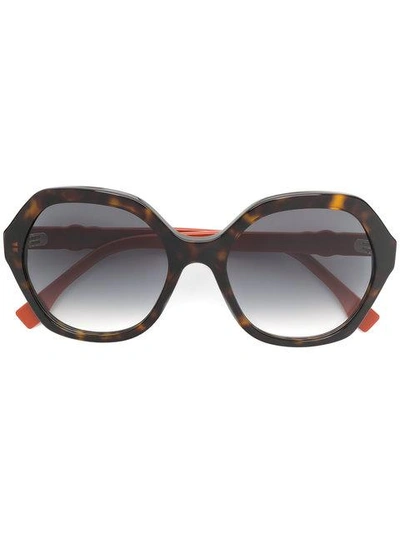 Fendi Square Oversized Sunglasses In Brown