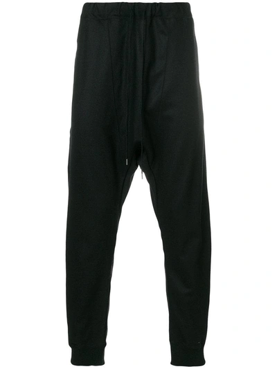 Individual Sentiments Drop-crotch Sweat Pants In Black