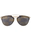 Dior Eyewear Black J'a Reflected Sunglasses In Metallic