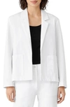 Eileen Fisher Organic Cotton Blend Blazer In White