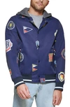Tommy Hilfiger Men's Varsity Regular-fit Hooded Bomber Jacket In Print