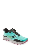 Saucony Peregrine 12 Trail Running Shoe In Cool Mint/ Acid