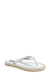 Dkny Women's Tabatha Espadrille Flip Flop Sandals In Silver