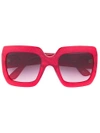 Gucci Oversize Square Frame Sunglasses In Red