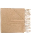 N•peal Fringed Shawl Scarf In Neutrals