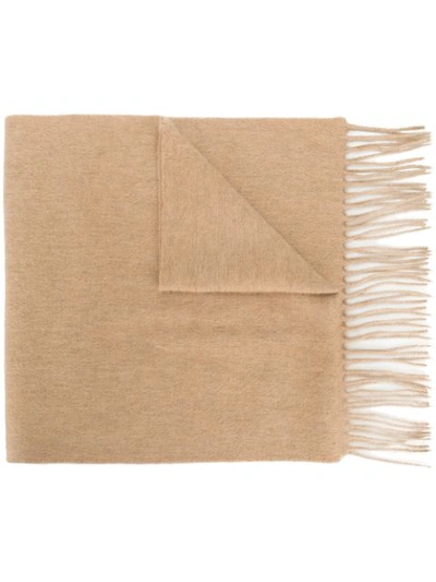 N•peal Fringed Shawl Scarf In Neutrals