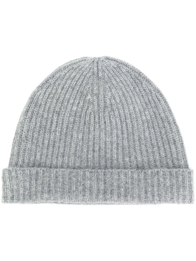 N•peal Ribbed Beanie In Grey