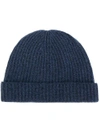 N•peal Ribbed Beanie In Blue