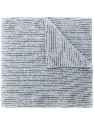 N•peal Ribbed Knit Scarf In Grey