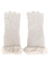 N•peal N.peal Fur-trim Gloves - Neutrals